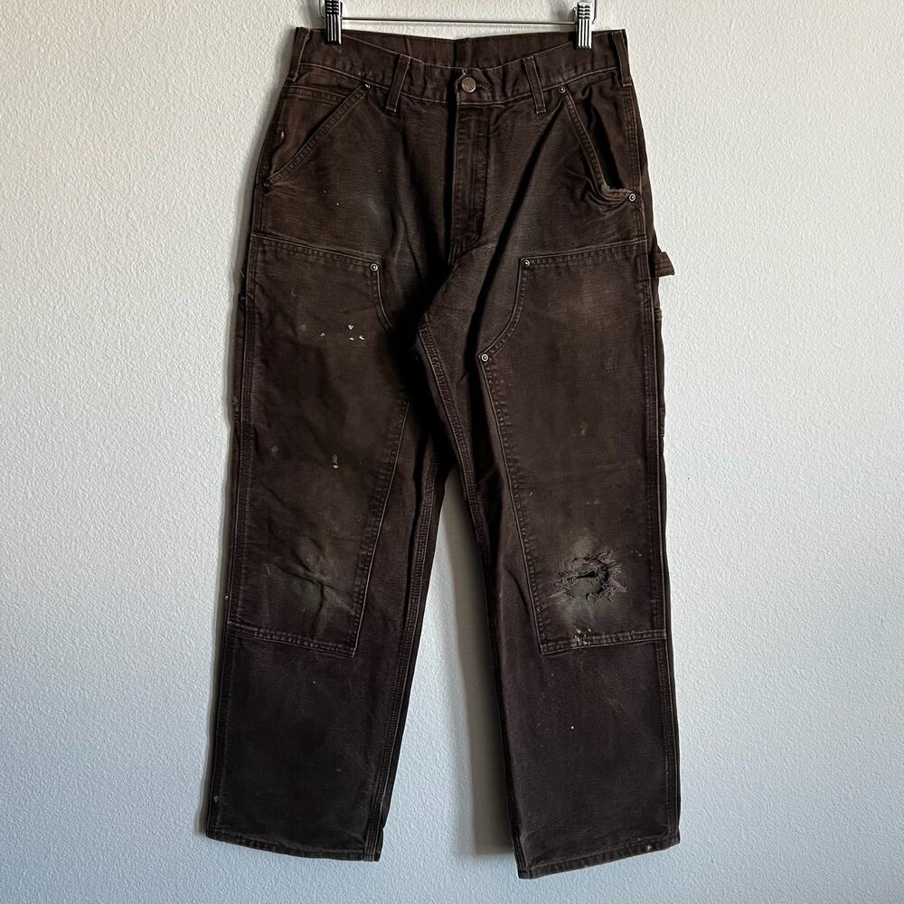 Carhartt B136 DKB brown double knee work wear carpenter pants